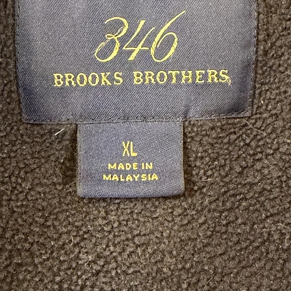 Brooks Brothers Vest Mens XL Blue Quilted Down Polartec Fleece Lined Outdoor